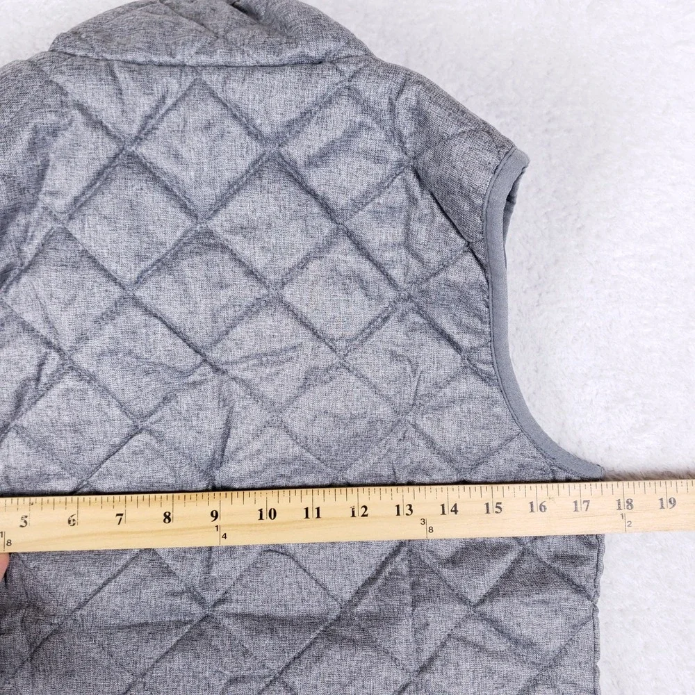 Old Navy Quilted Puffer Vest Women S Gray Full Zip Layering‎ Gorpcore